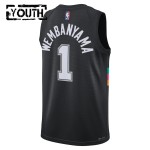 Maillot NBA San Antonio Spurs Victor Wembanyama Nike 2025-26 City Edition Noir Swingman - Enfant